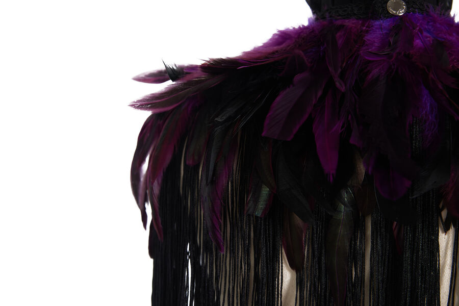Boléro GOTHIQUE à Plumes violet