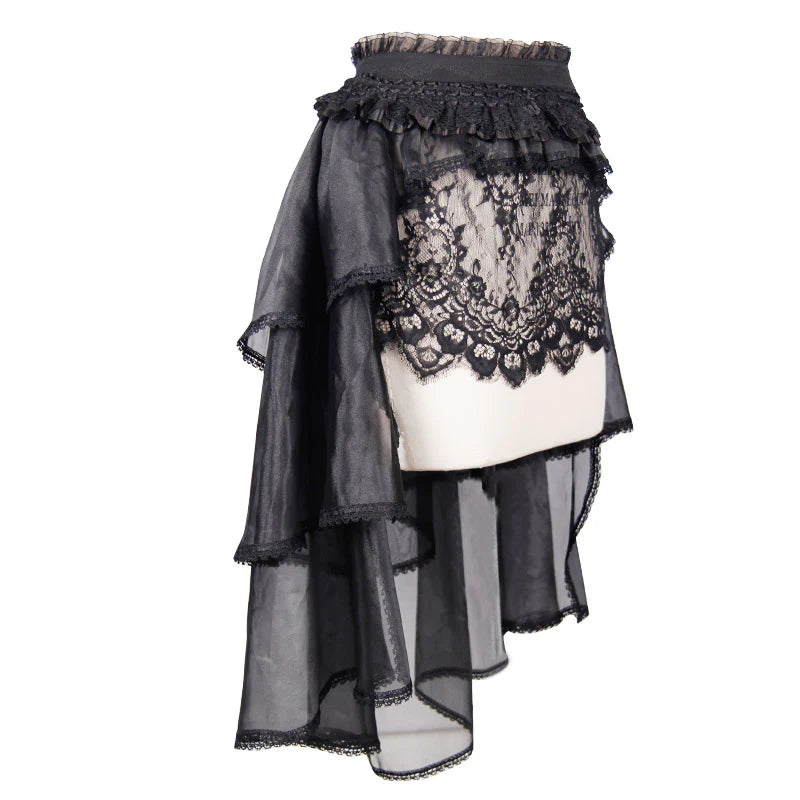 Jupe mi-longue gonflée sexy en organza