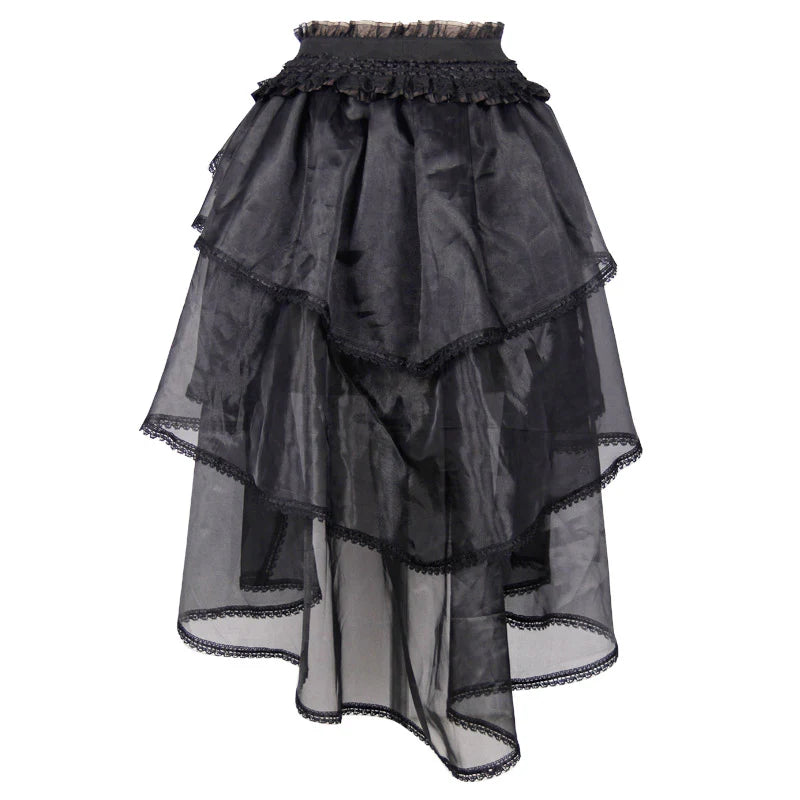 Jupe mi-longue gonflée sexy en organza