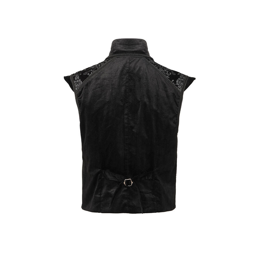 Gilet Gothique Victorien Brocard Noir