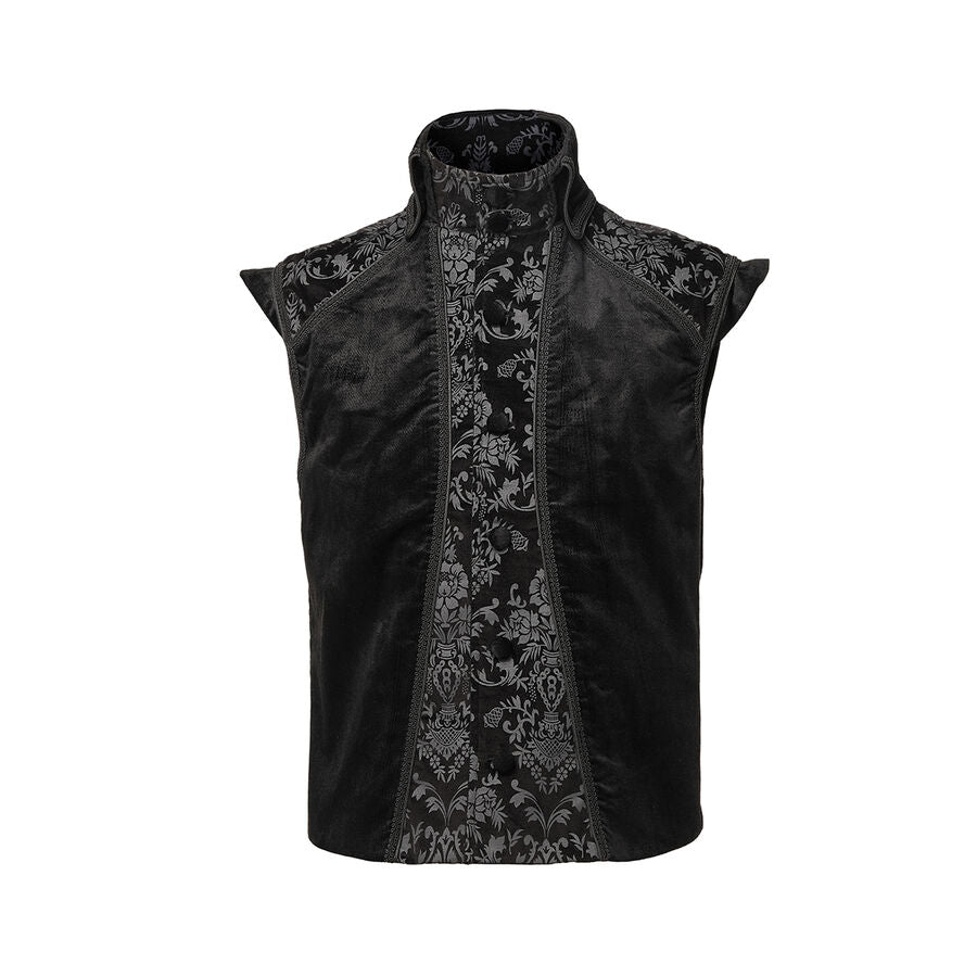 Gilet Gothique Victorien Brocard Noir