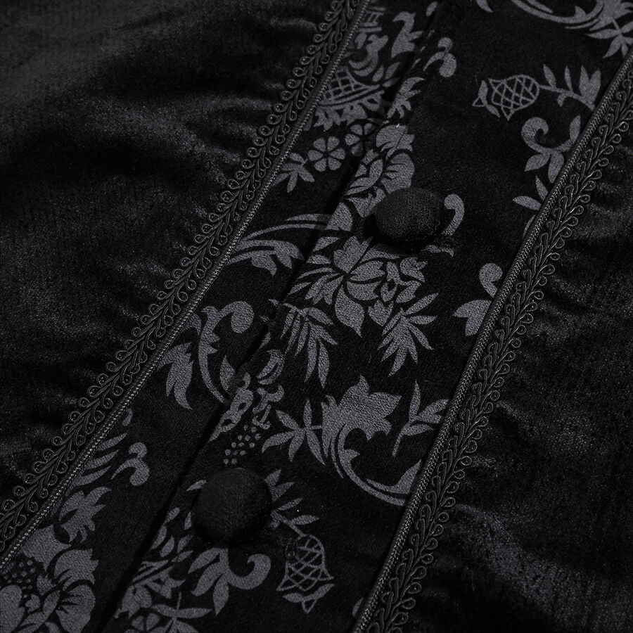 Gilet Gothique Victorien Brocard Noir