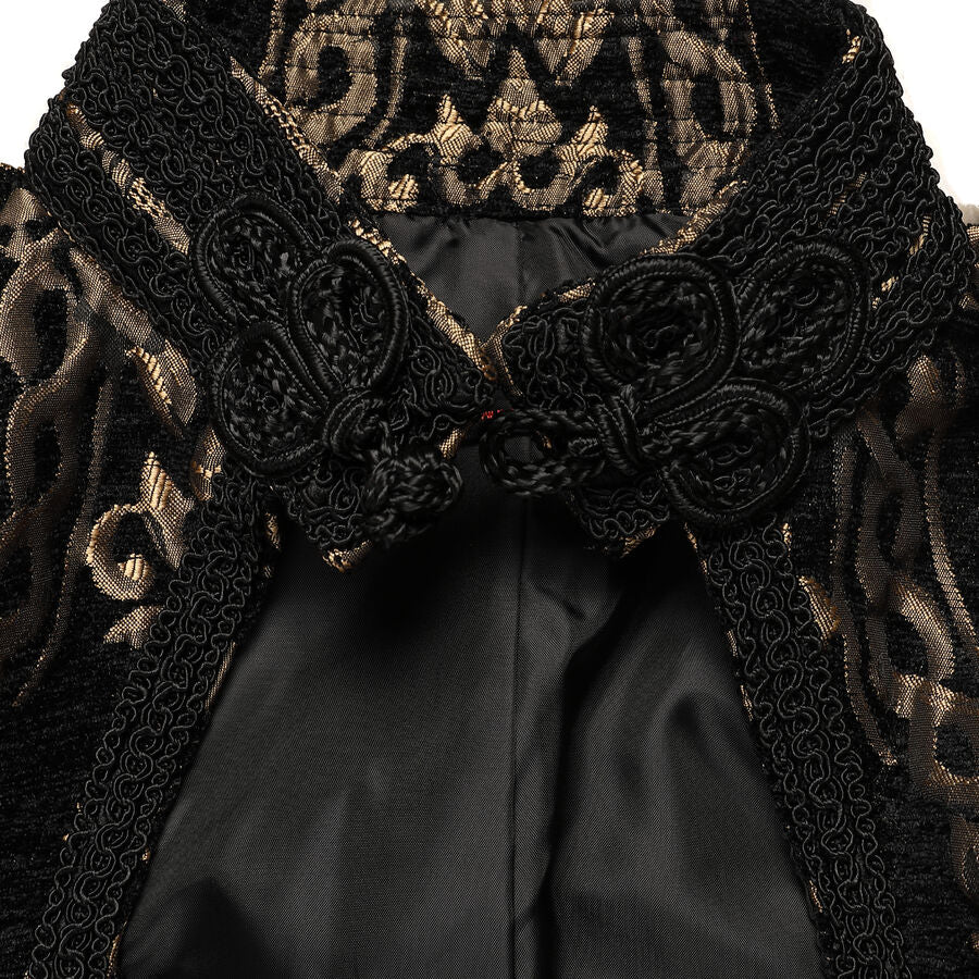 gilet femme jacquard style baroque Or