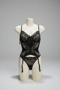 Ensemble bustier lingerie en dentelle et tulle