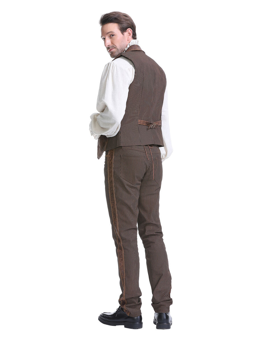 Gilet steampunk - simili cuir vieilli MARRON