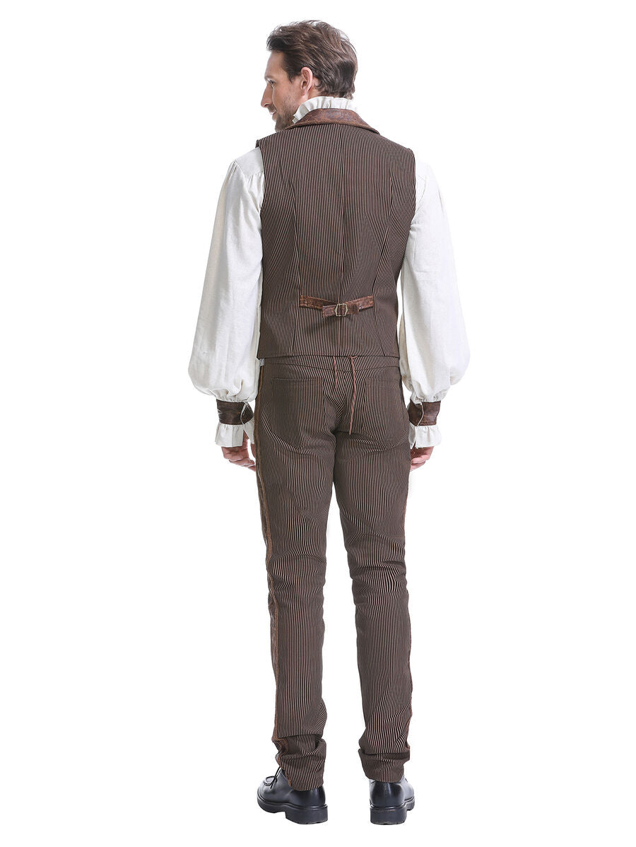 Gilet steampunk - simili cuir vieilli MARRON