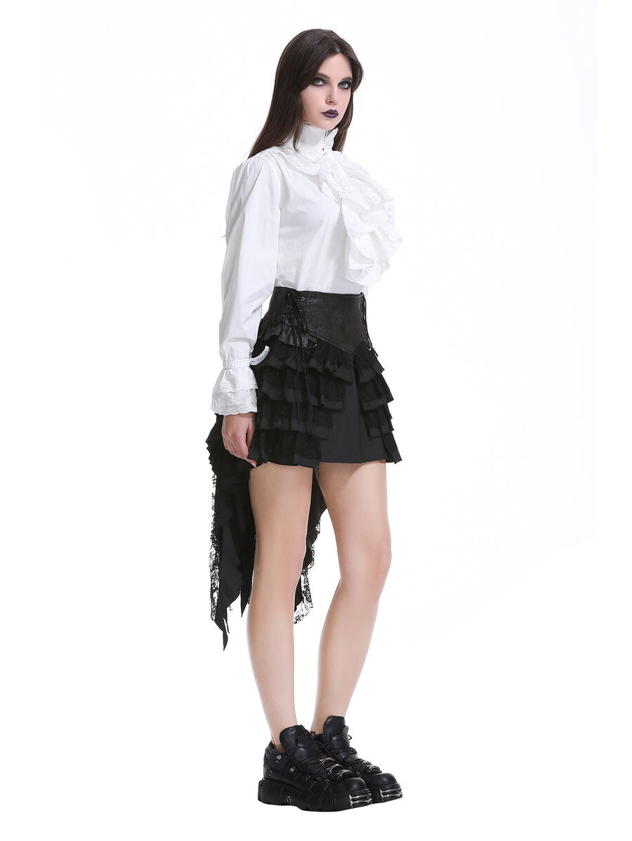 Jupe steampunk gothique à volants superposés