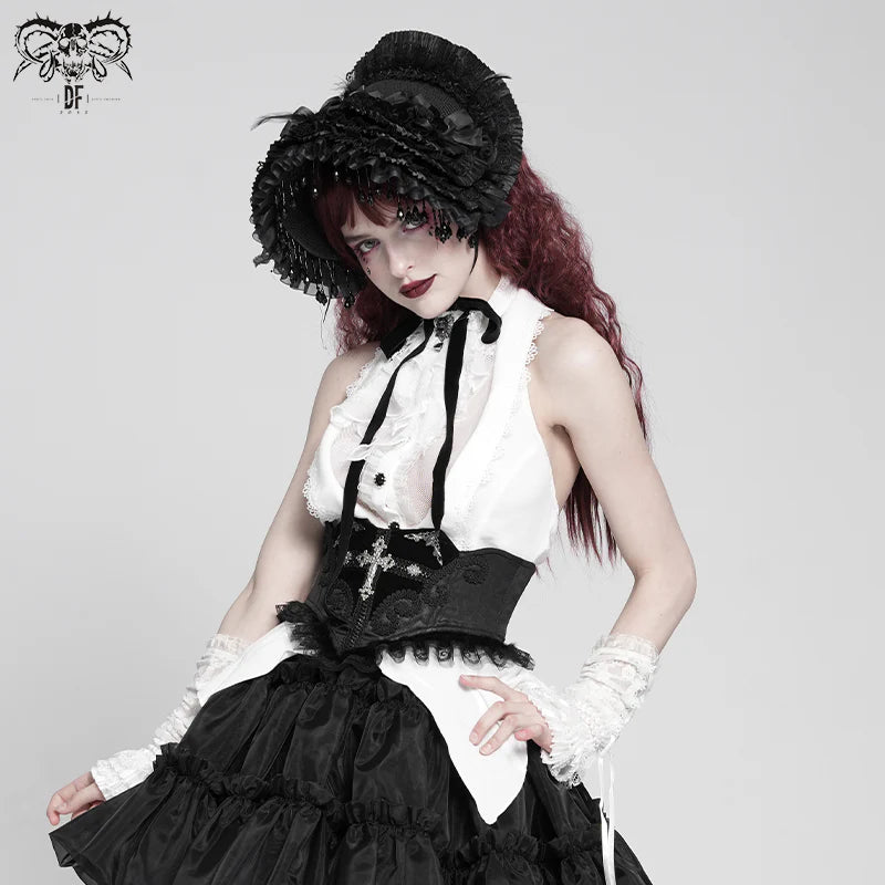 Chemise sans manche gothique blanche