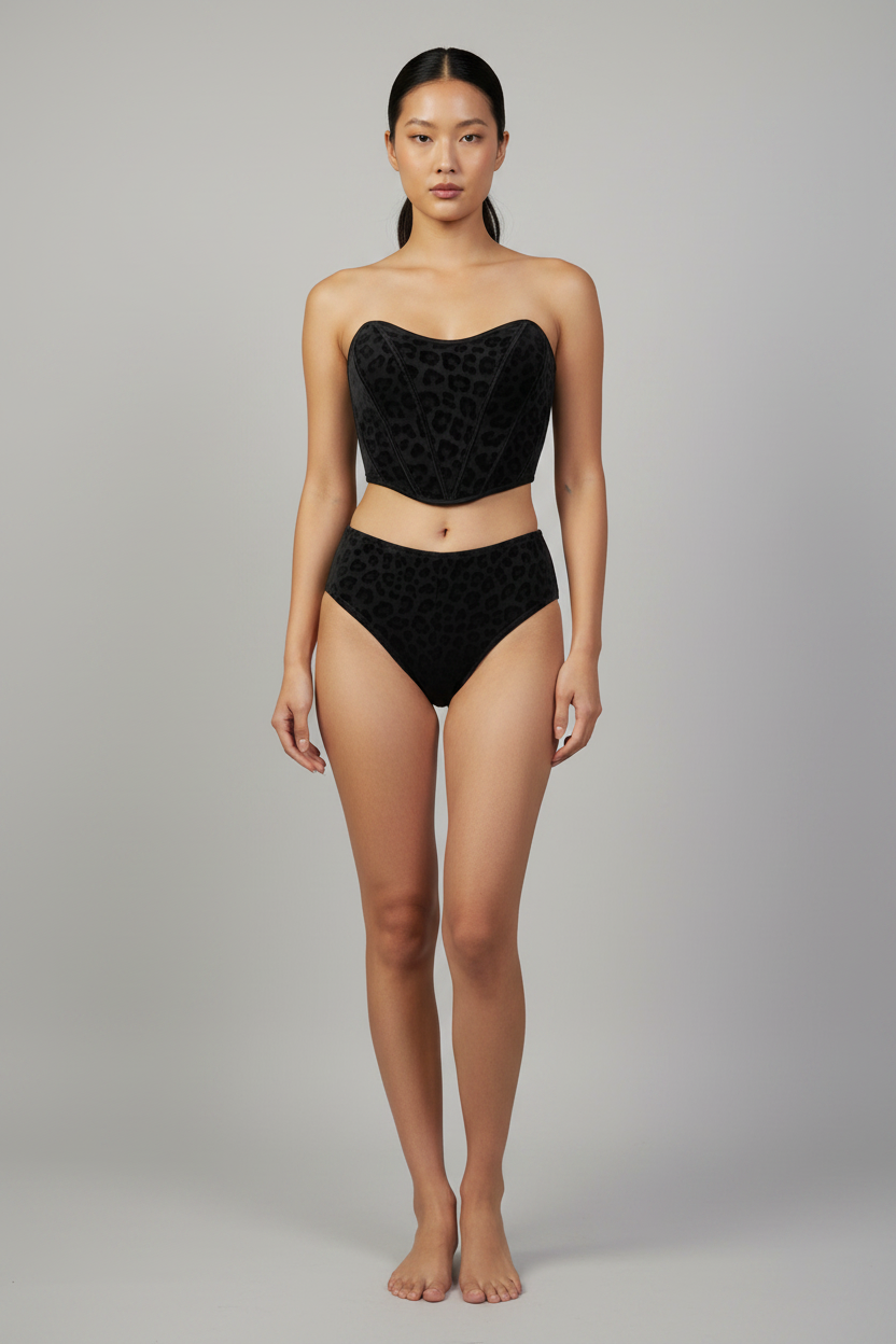 BUSTIER COURT LEOPARD
