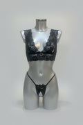 Ensemble lingerie sexy en dentelle haut de gamme noir