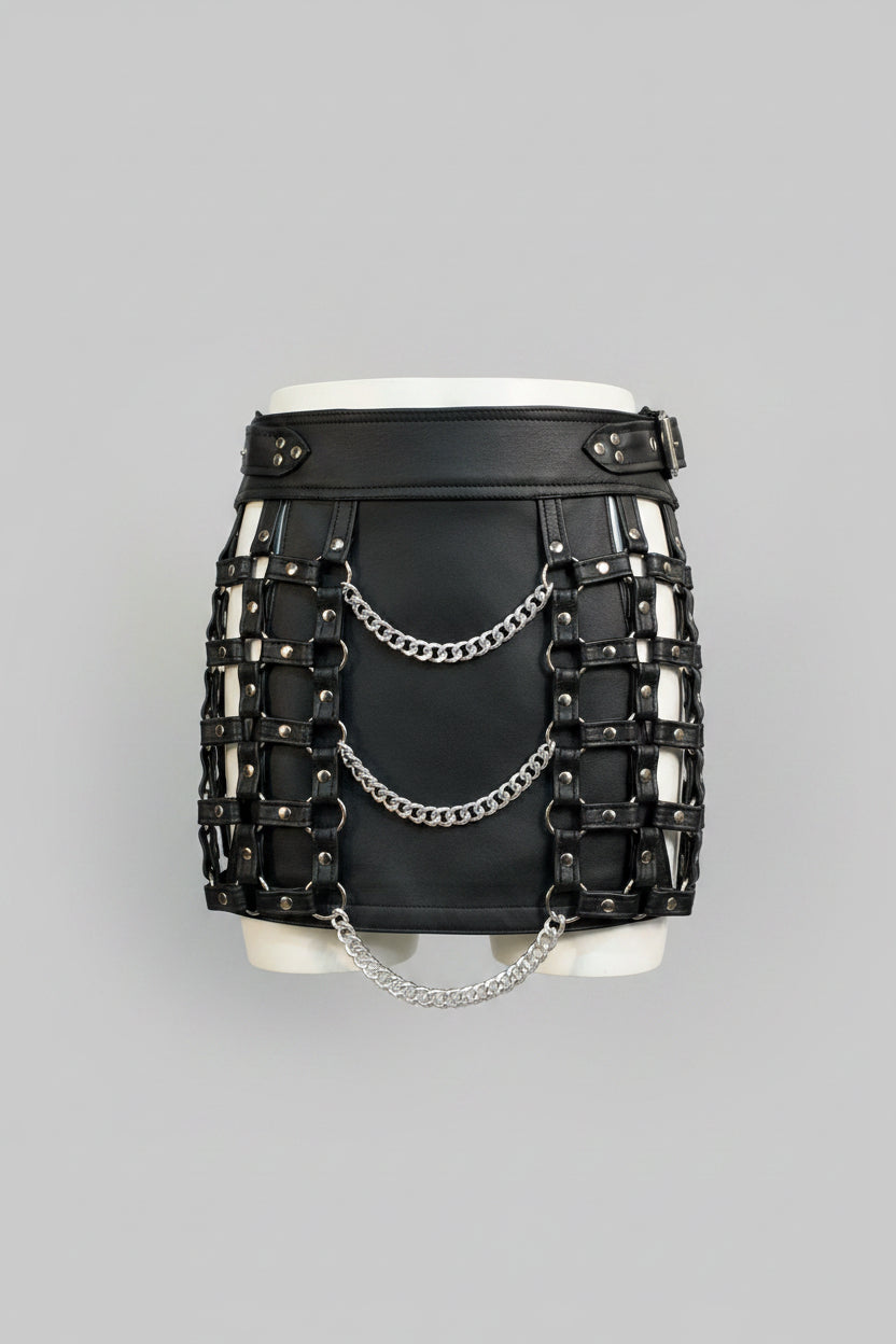 Jupe Gladiateur Cuir avec chaines