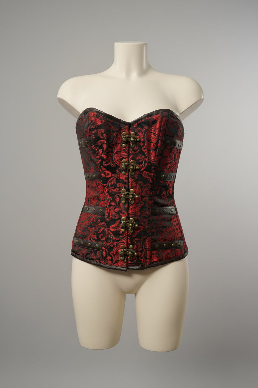 Corset C-lock O/B red king brocade