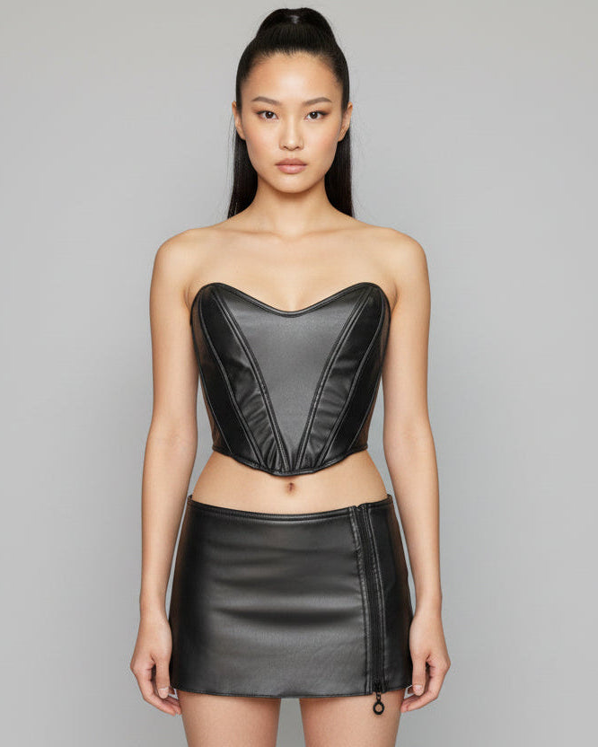Mini jupe zip dos tulle