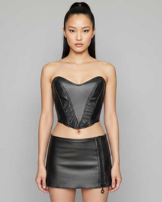 Mini jupe zip dos tulle