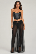 Jupe longue en tulle transparent noir – Élégance & Audace