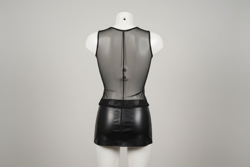 Top corsage zip strasse dos tulle