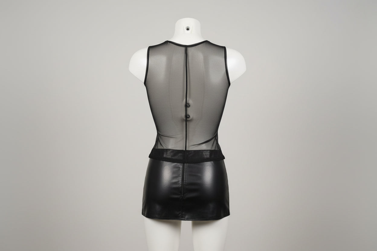 Top corsage zip strasse dos tulle