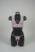 Ensemble lingerie sexy en dentelle haut de gamme rose