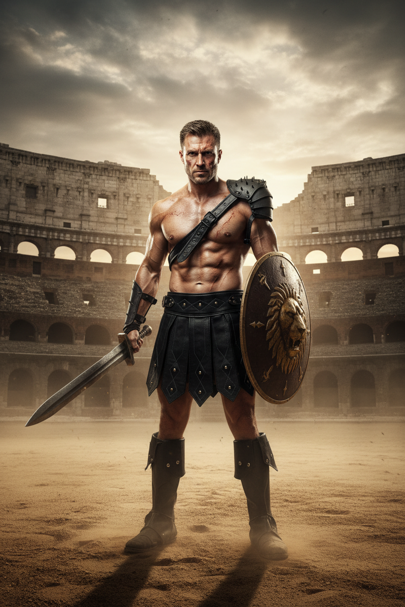 épaulière gladiateur en cuir