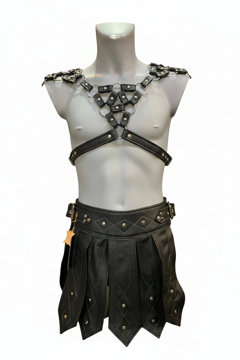 Maille en cuir épaules gladiateur