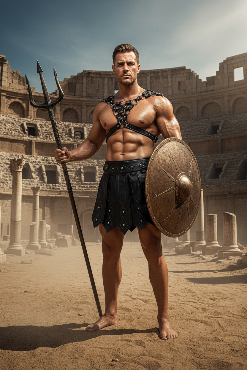 Maille en cuir épaules gladiateur