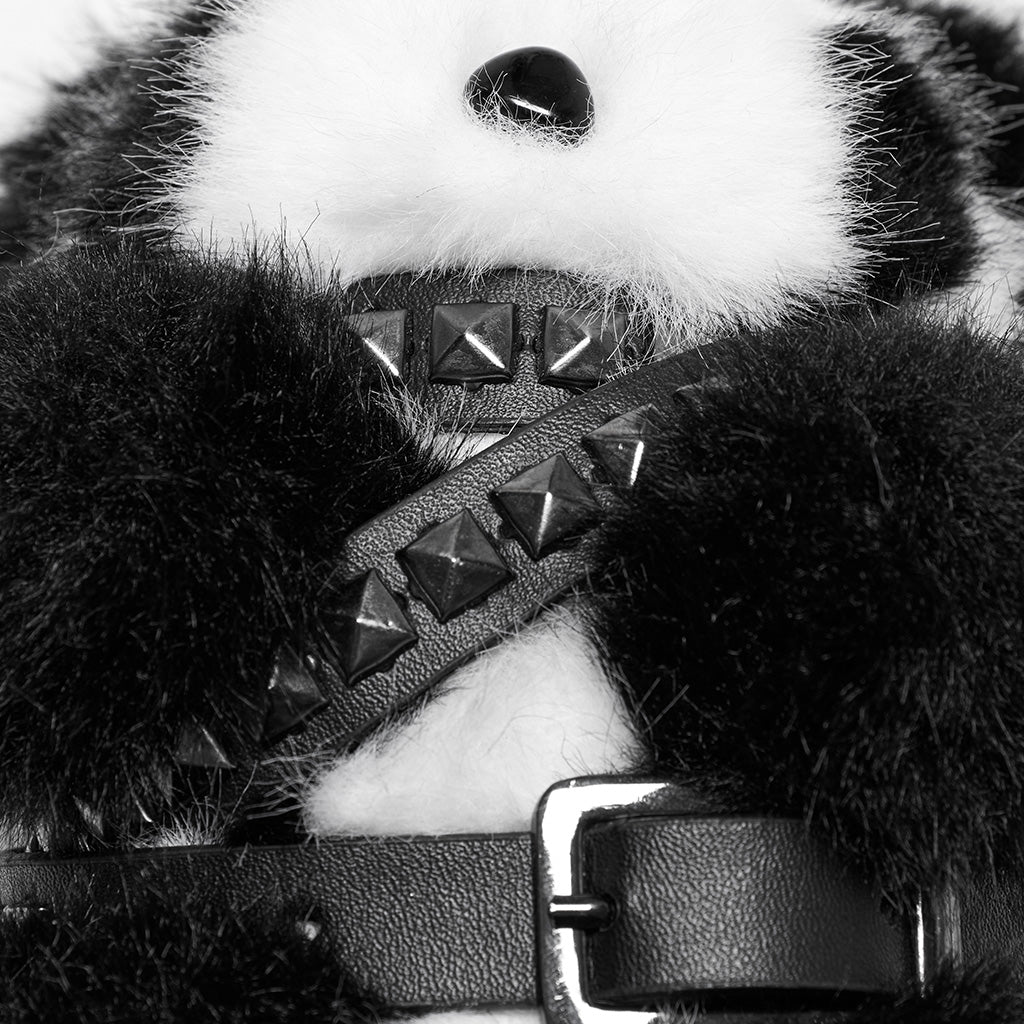 Fluffy Punk Panda Bag Charm Plush Toy Accessory
