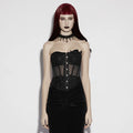 BUSTIER NOIR GOTHIQUE SEMI TRANSPARENT
