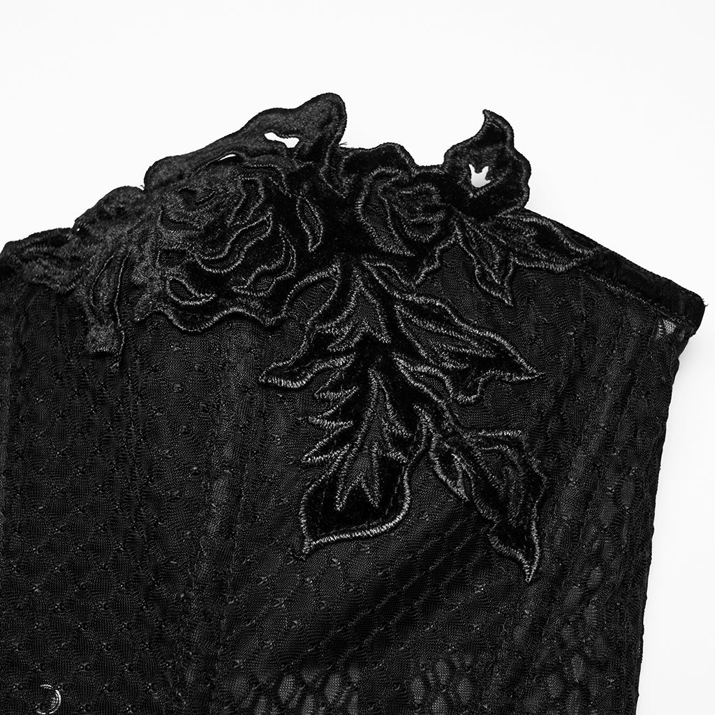 BUSTIER NOIR GOTHIQUE SEMI TRANSPARENT
