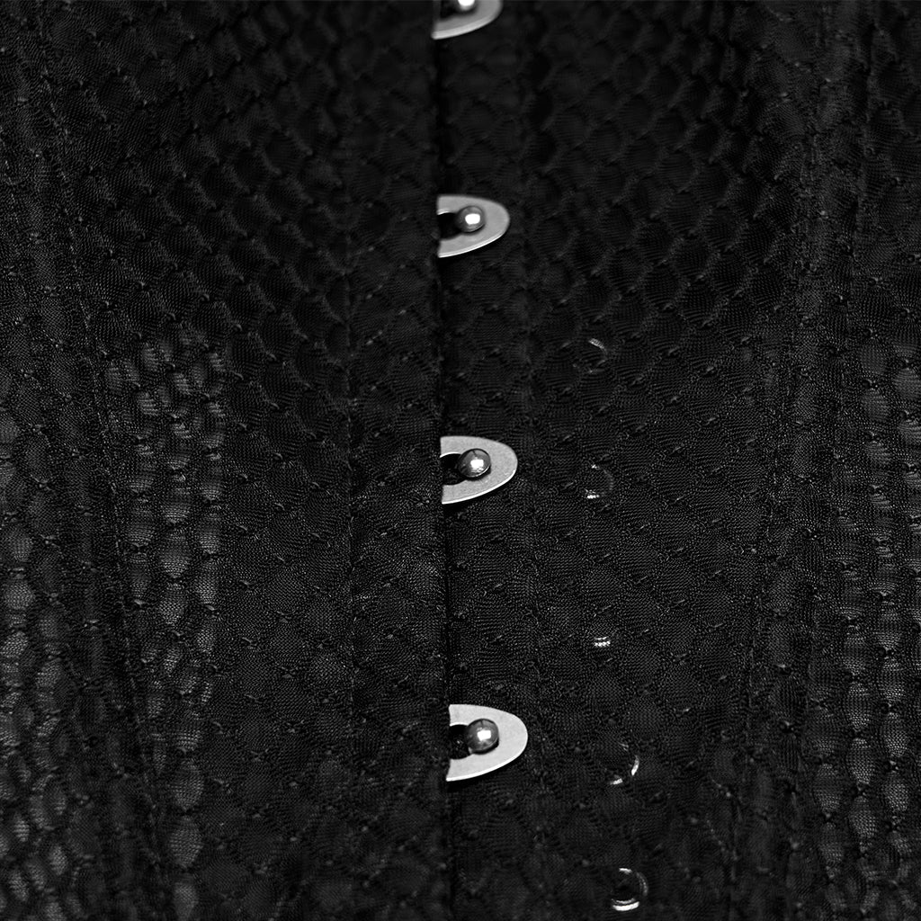 BUSTIER NOIR GOTHIQUE SEMI TRANSPARENT