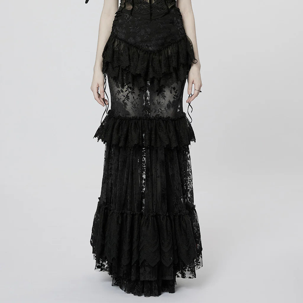 JUPE LONGUE ROMANTIQUE NOIR
