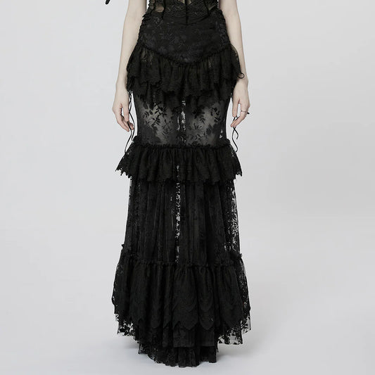 JUPE LONGUE ROMANTIQUE NOIR