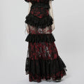 JUPE LONGUE ROMANTIQUE ROUGE
