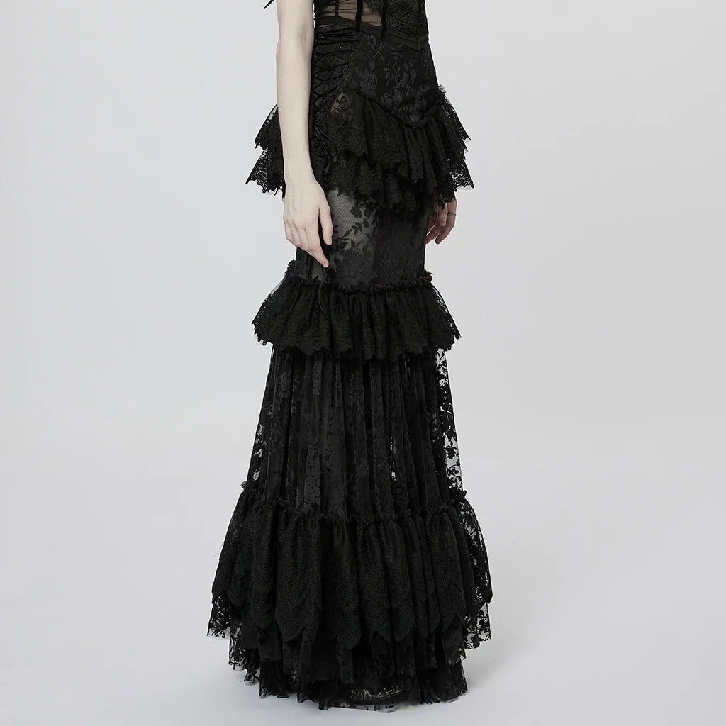 JUPE LONGUE ROMANTIQUE NOIR