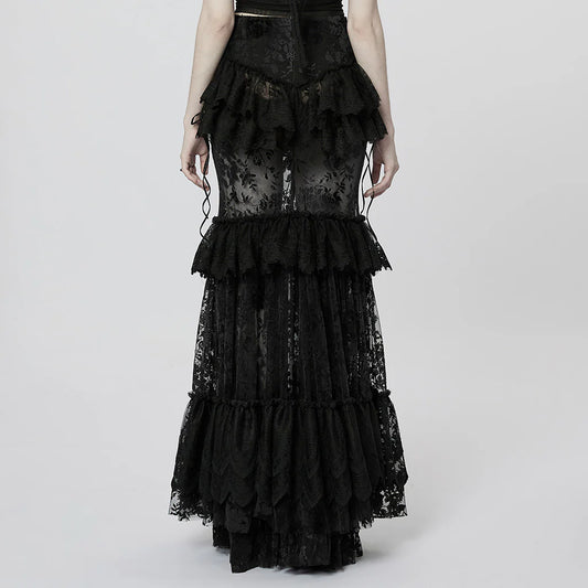 JUPE LONGUE ROMANTIQUE NOIR