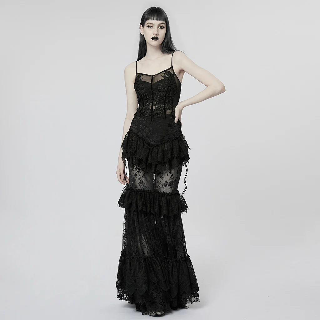 JUPE LONGUE ROMANTIQUE NOIR