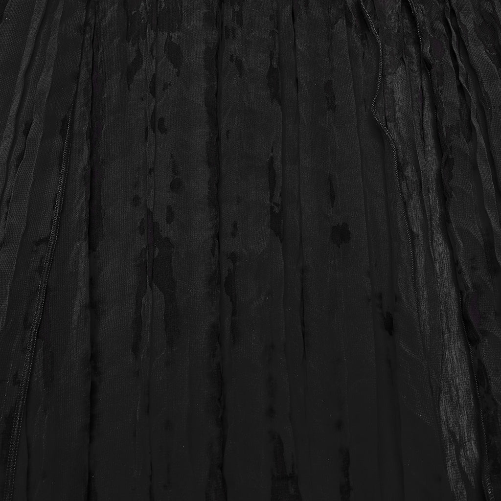 Jupe gothique noire transparente à chaînes superposées, élégance maxi