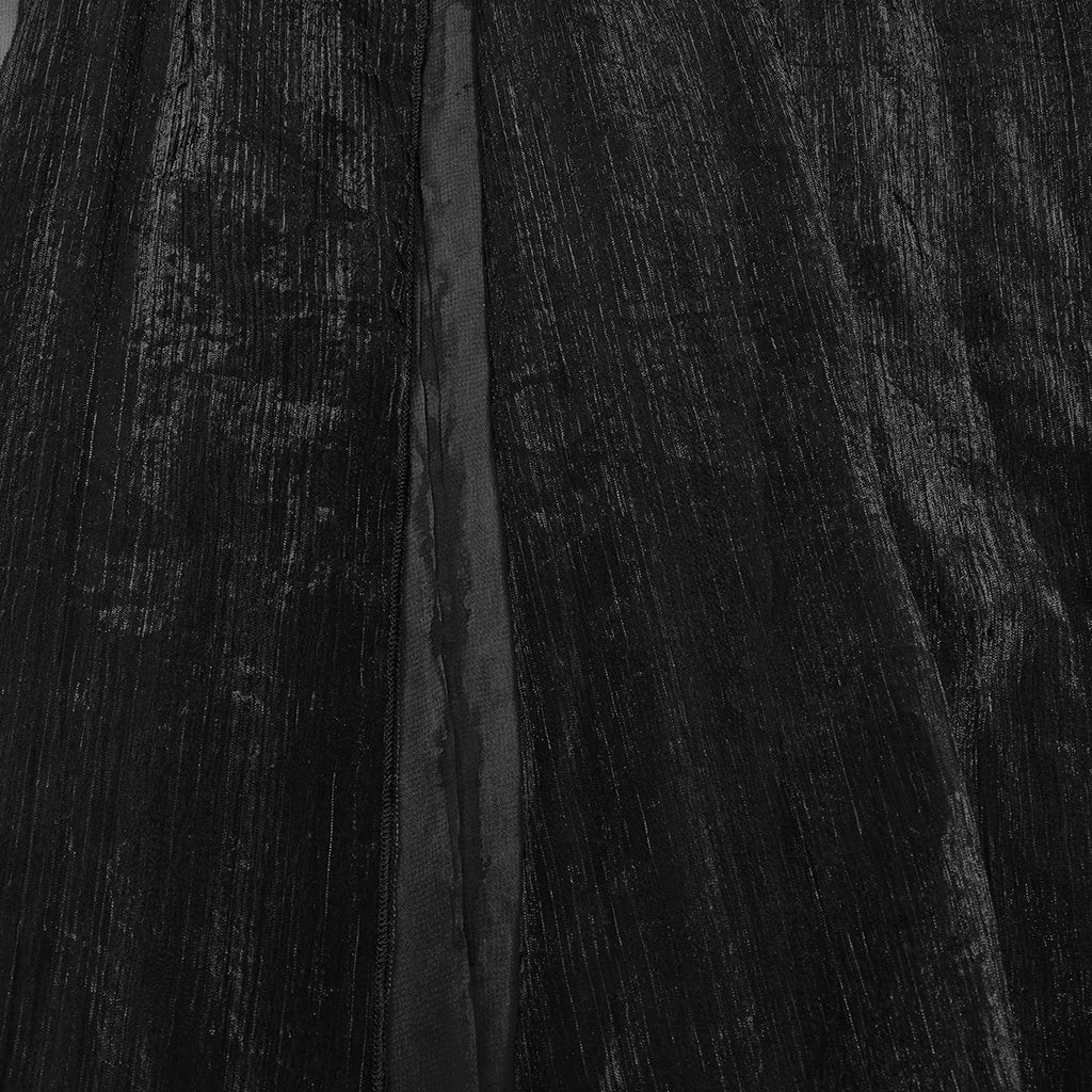 Jupe gothique noire transparente à chaînes superposées, élégance maxi