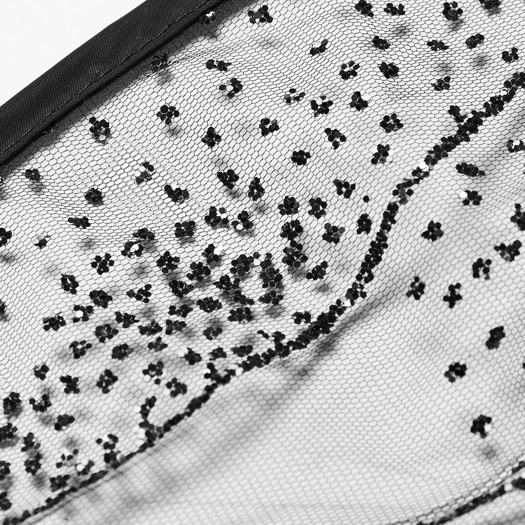 Ailes de papillon gothiques noires délicates en dentelle transparente