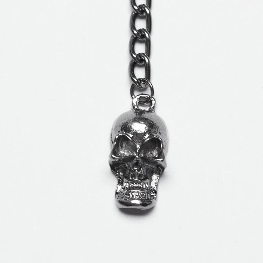 Couronne Gothique Chaîne de Crâne Bijou de Tête Design Lune Croissante Argent