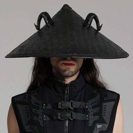 Chapeau conique corne de mouton punk sombre