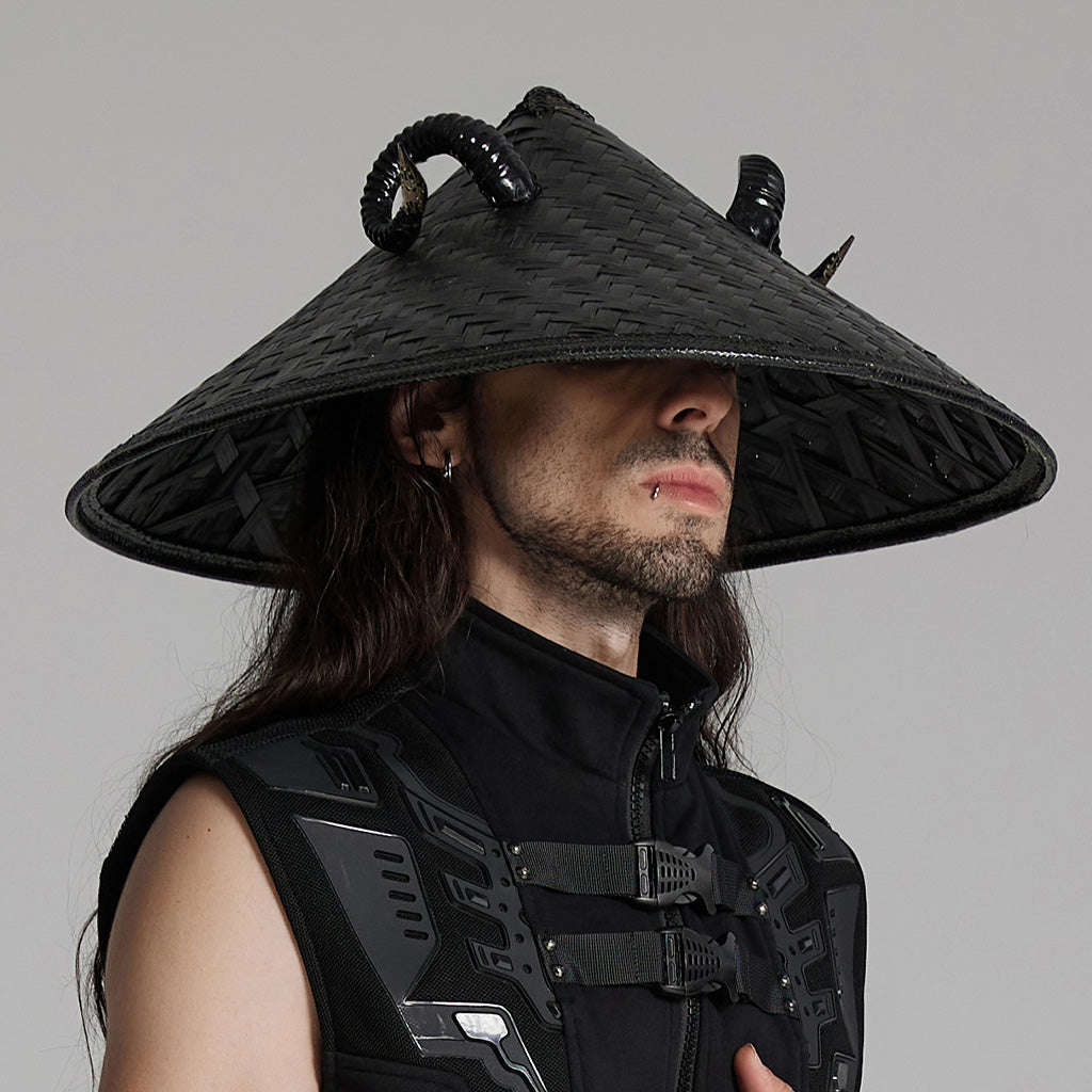 Chapeau conique corne de mouton punk sombre
