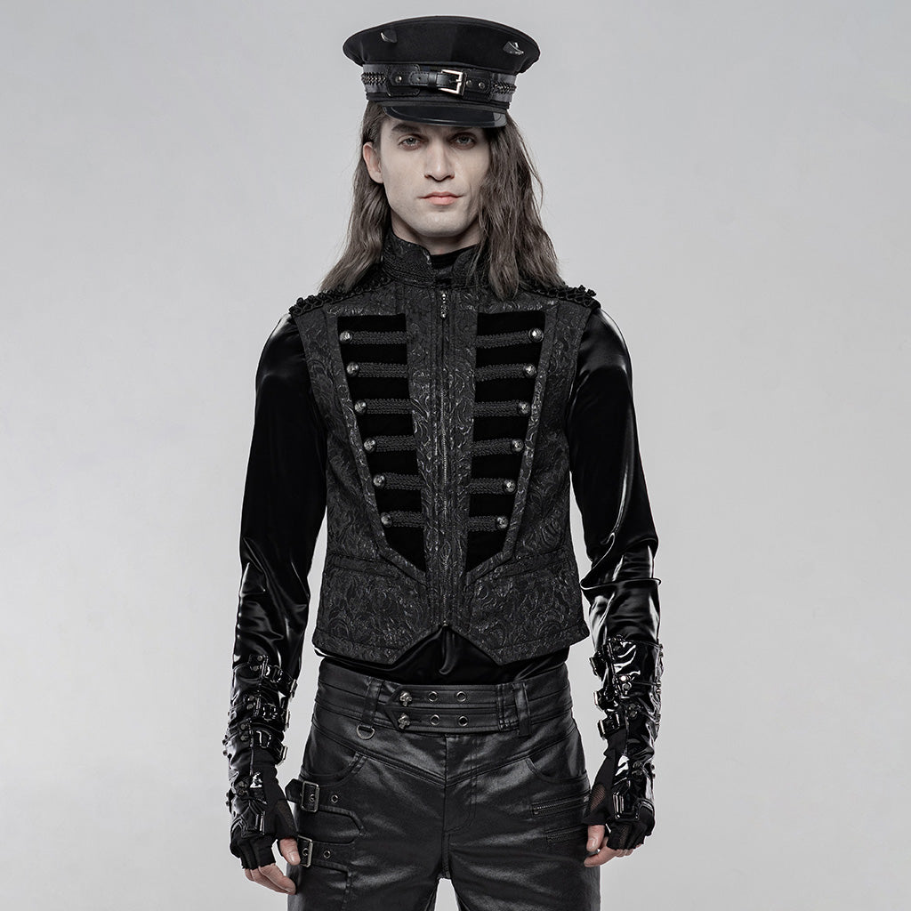 GILET OFFICIER GOTHIQUE NOIR