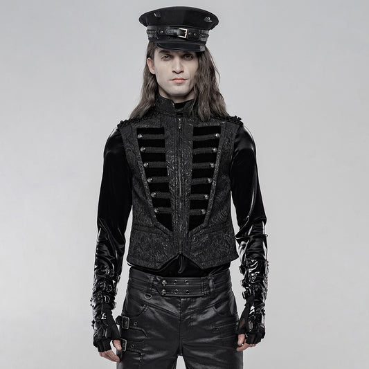 GILET OFFICIER GOTHIQUE NOIR