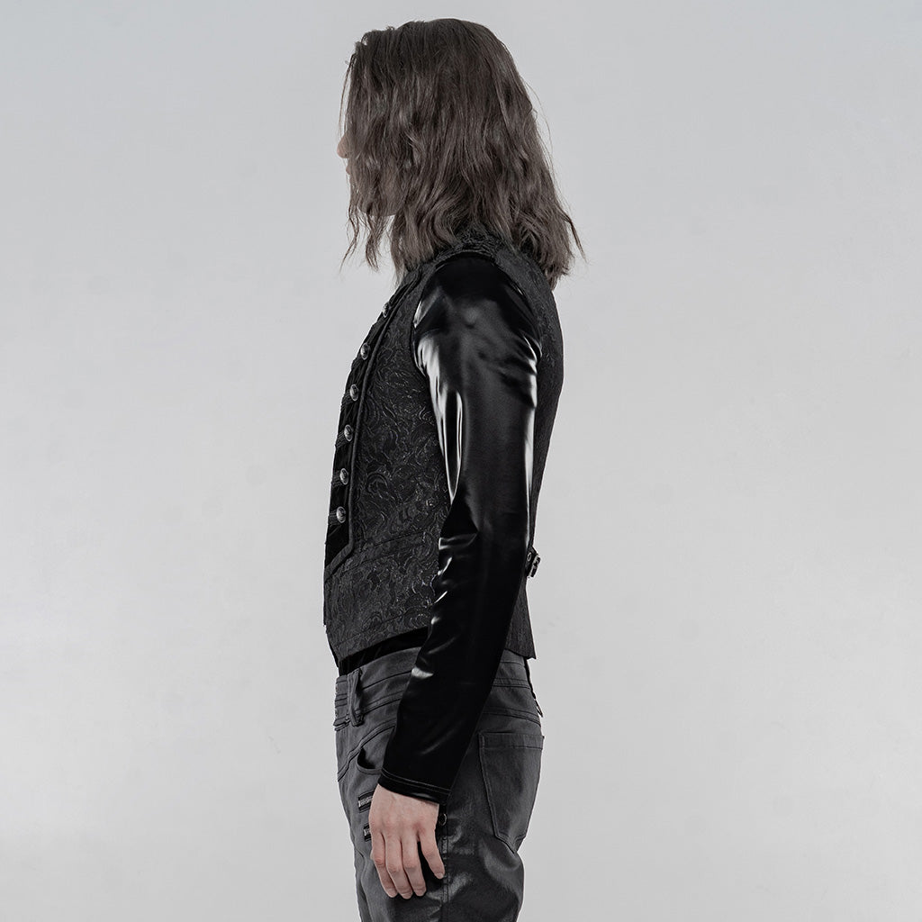 GILET OFFICIER GOTHIQUE NOIR