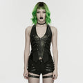 Gilets Punk en Faux Cuir Élégant avec Fermeture Éclair et Sangles