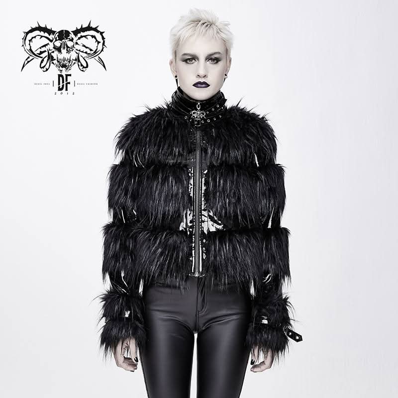 Veste Punk 'Crossroads' Fourrure