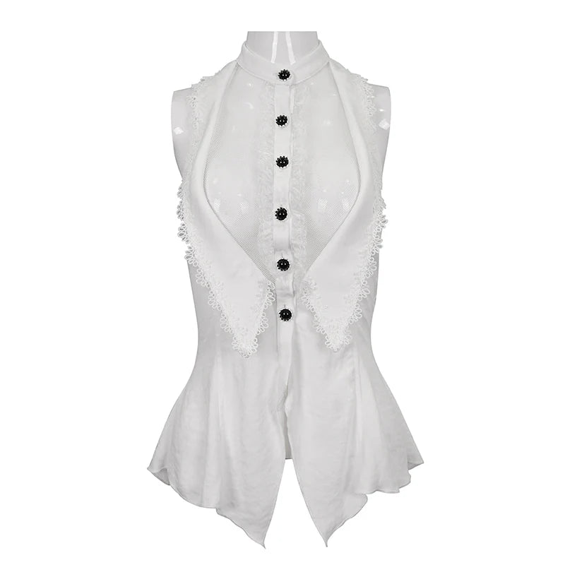 Chemise sans manche gothique blanche