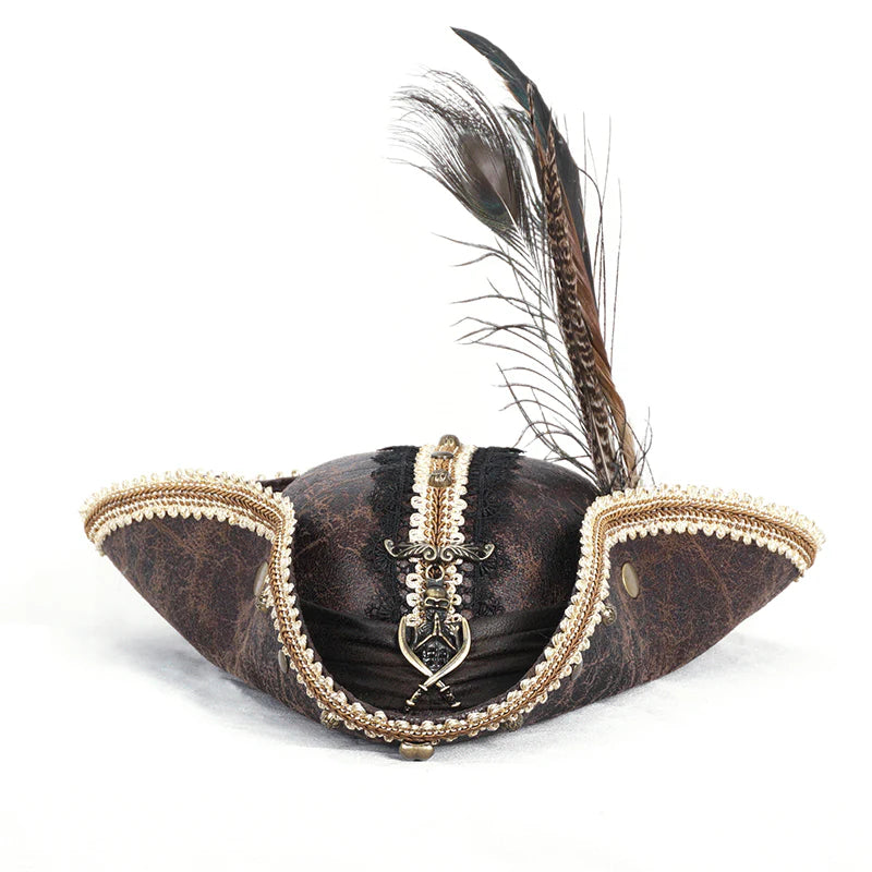 Chapeau tricorne MARRON