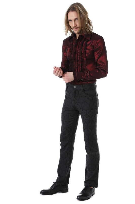 CHEMISE À JABOT CLASSIQUE BORDEAUX