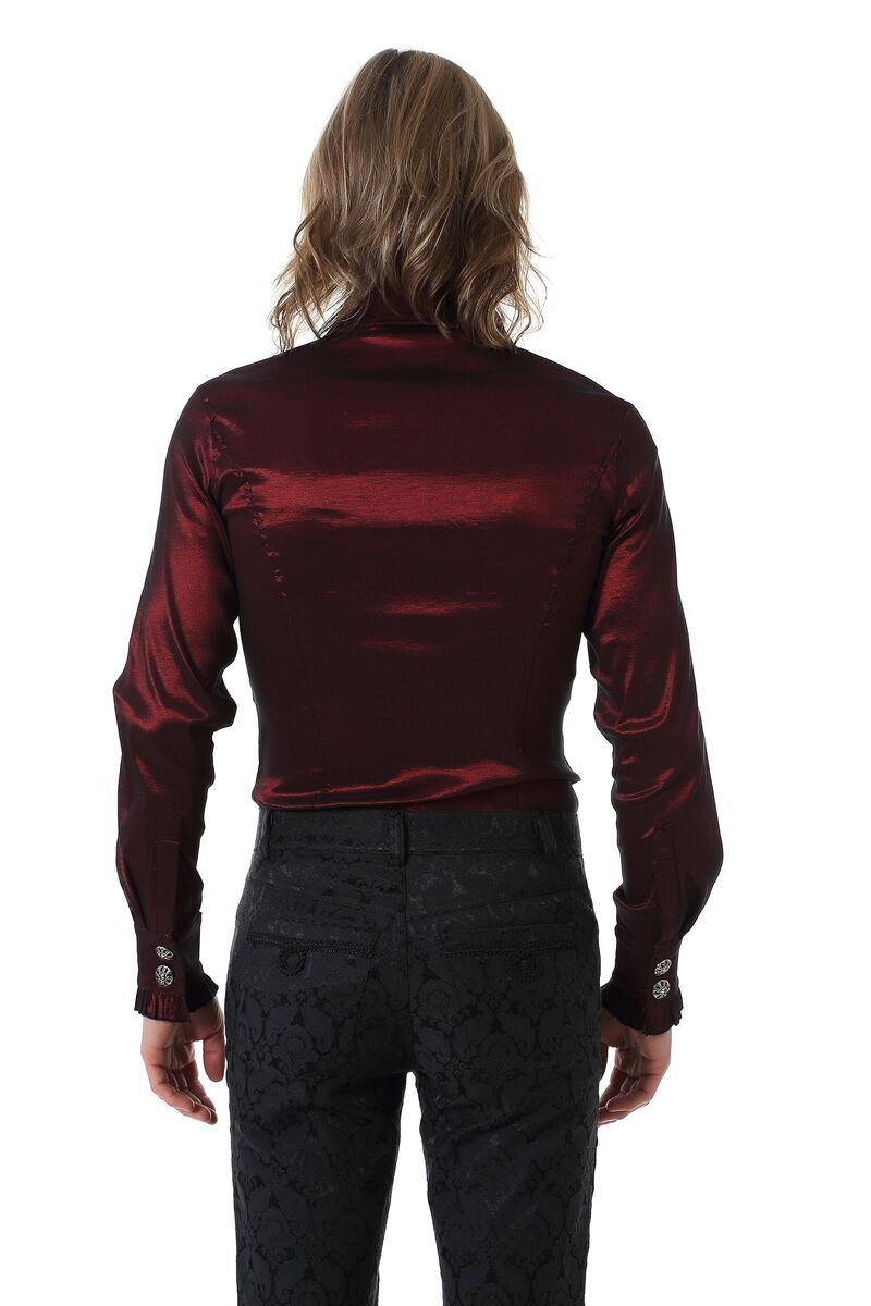 CHEMISE À JABOT CLASSIQUE BORDEAUX